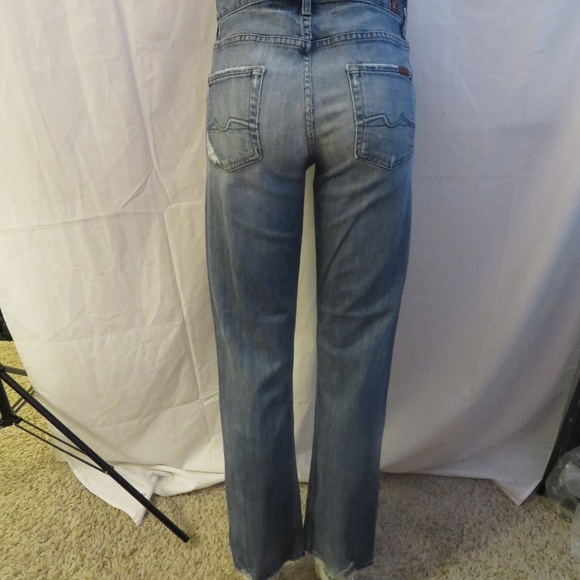 7 FOR ALL MANKIND DISTRESSED JEANS SIZE 30 - Picture 6 of 8
